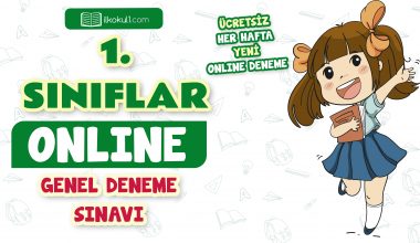 1. Sınıflar 2. Dönem Genel Deneme Sınavı -3 Haziran 2023-