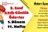 2. Sınıf Günlük Ödevler 1. Dönem 11. Hafta