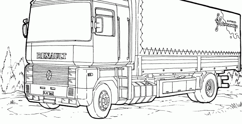 Kamyon Boyama Sayfaları