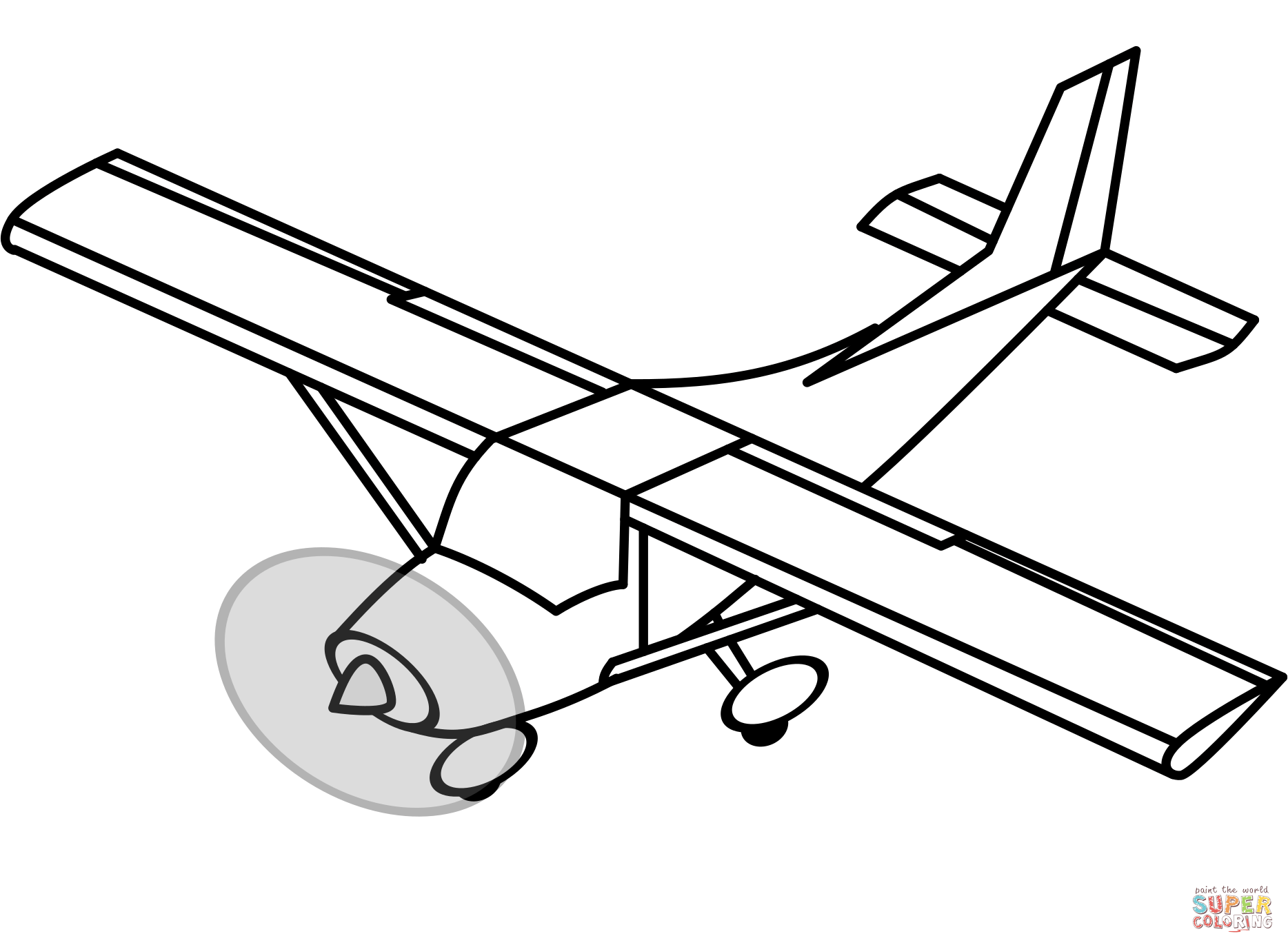 Одномоторный самолет спереди вектор модель