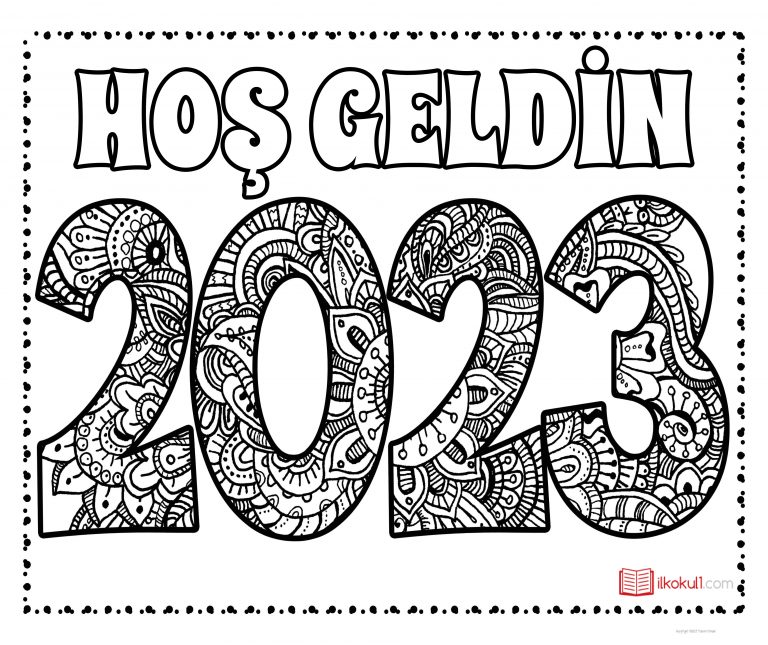 2023 Yeni Yıl Boyama Sayfaları