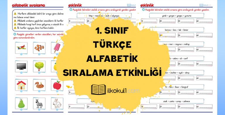 1. Sınıf “Alfabetik Sıralama” Konu Anlatımı ve Etkinlikler 1. Sınıf “Alfabetik Sıralama” Konu Anlatımı ve Etkinlikler